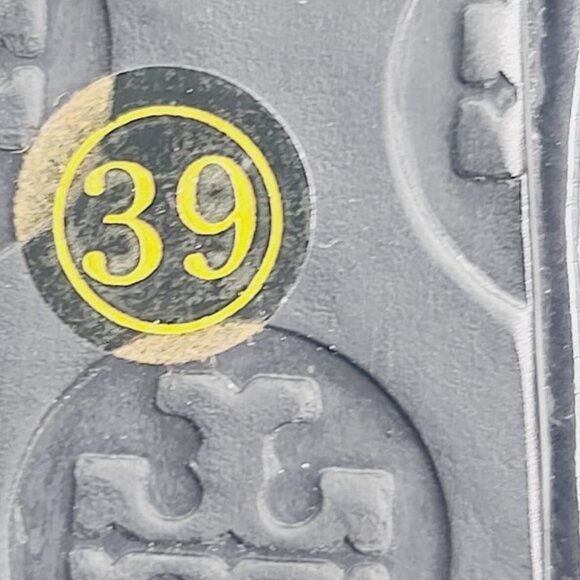 Tory Burch Women's Black Gold Minnie Leather Slip-On Casual Ballet Flat Size 8 - Picture 6 of 7